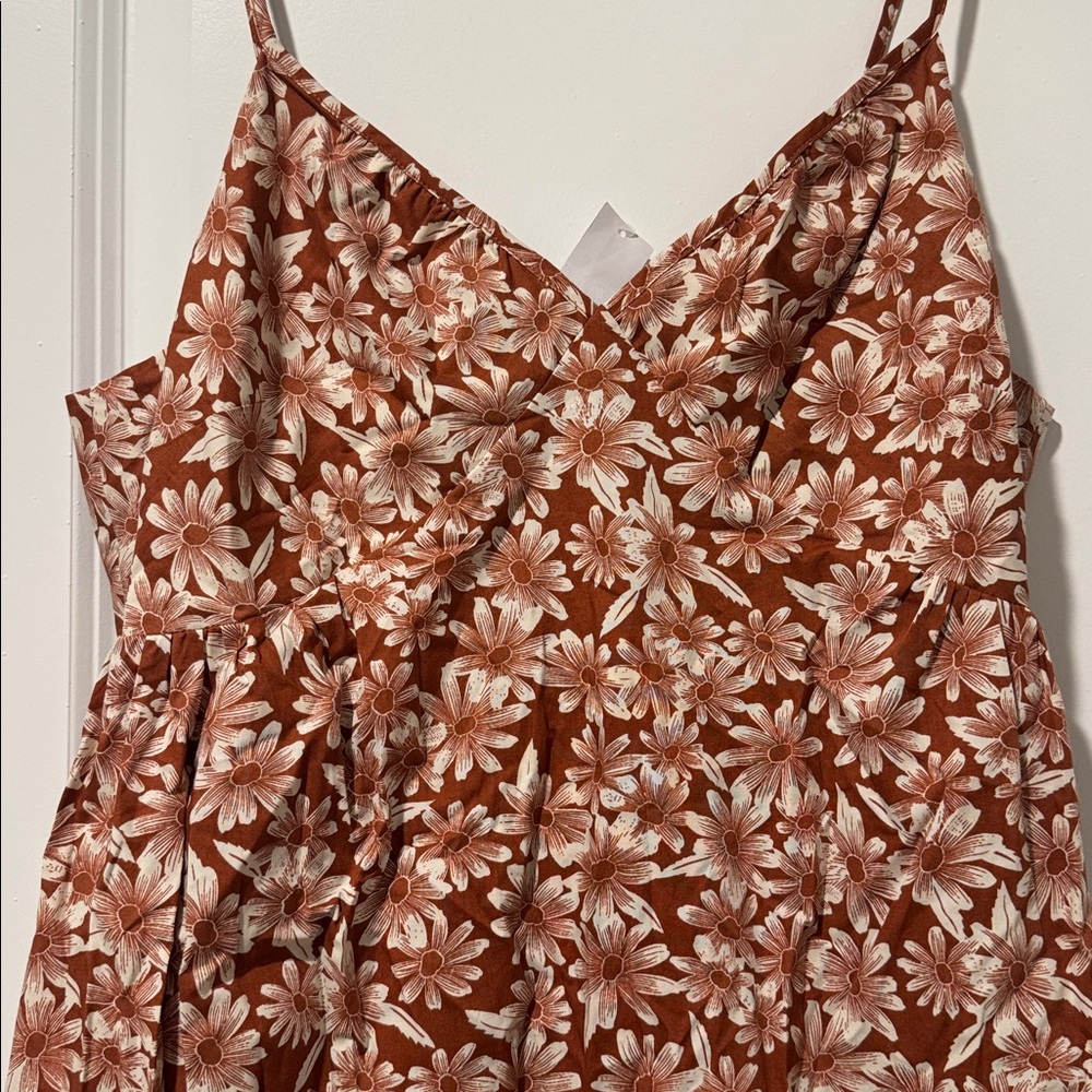 GAP Brown Floral Midi Dress